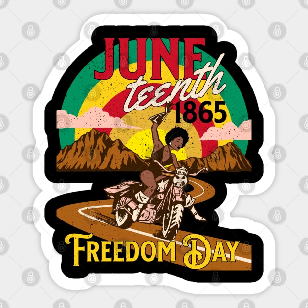 Juneteenth 1865 Freedom Day Vintage Juneteenth Black Freedom Sticker by alcoshirts